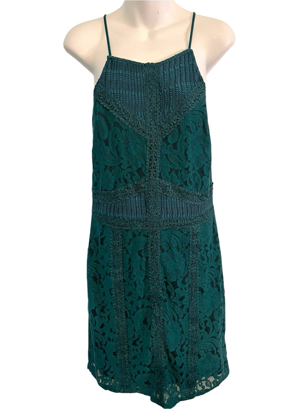 Suzy Shier Teal Lace Cocktail Dress